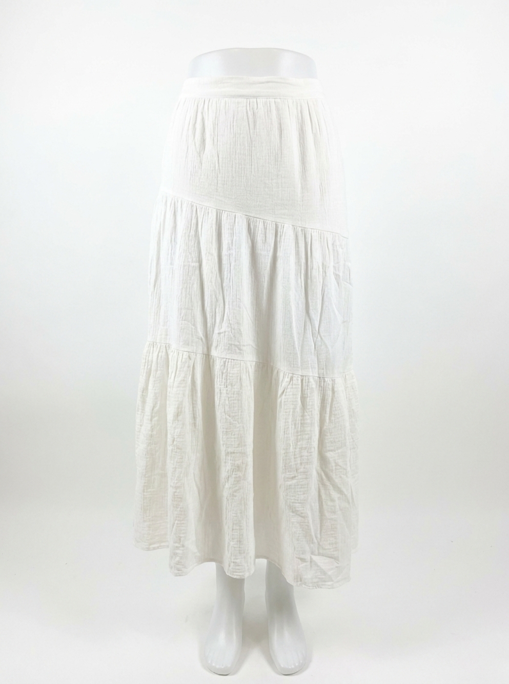 NEW LE LIS serenity tiered maxi skirt in white